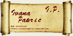 Ivana Paprić vizit kartica